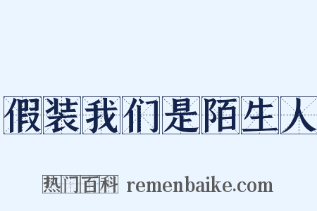 假装我们是陌生人是什么意思的图片